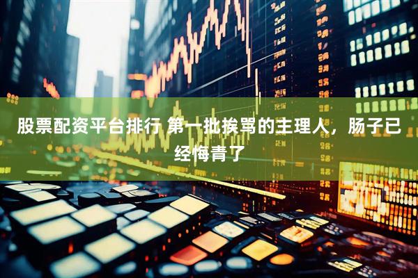股票配资平台排行 第一批挨骂的主理人，肠子已经悔青了